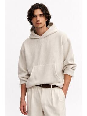 Séfr Danko Sweater Hoodie – Cream Textured Knit | Size L